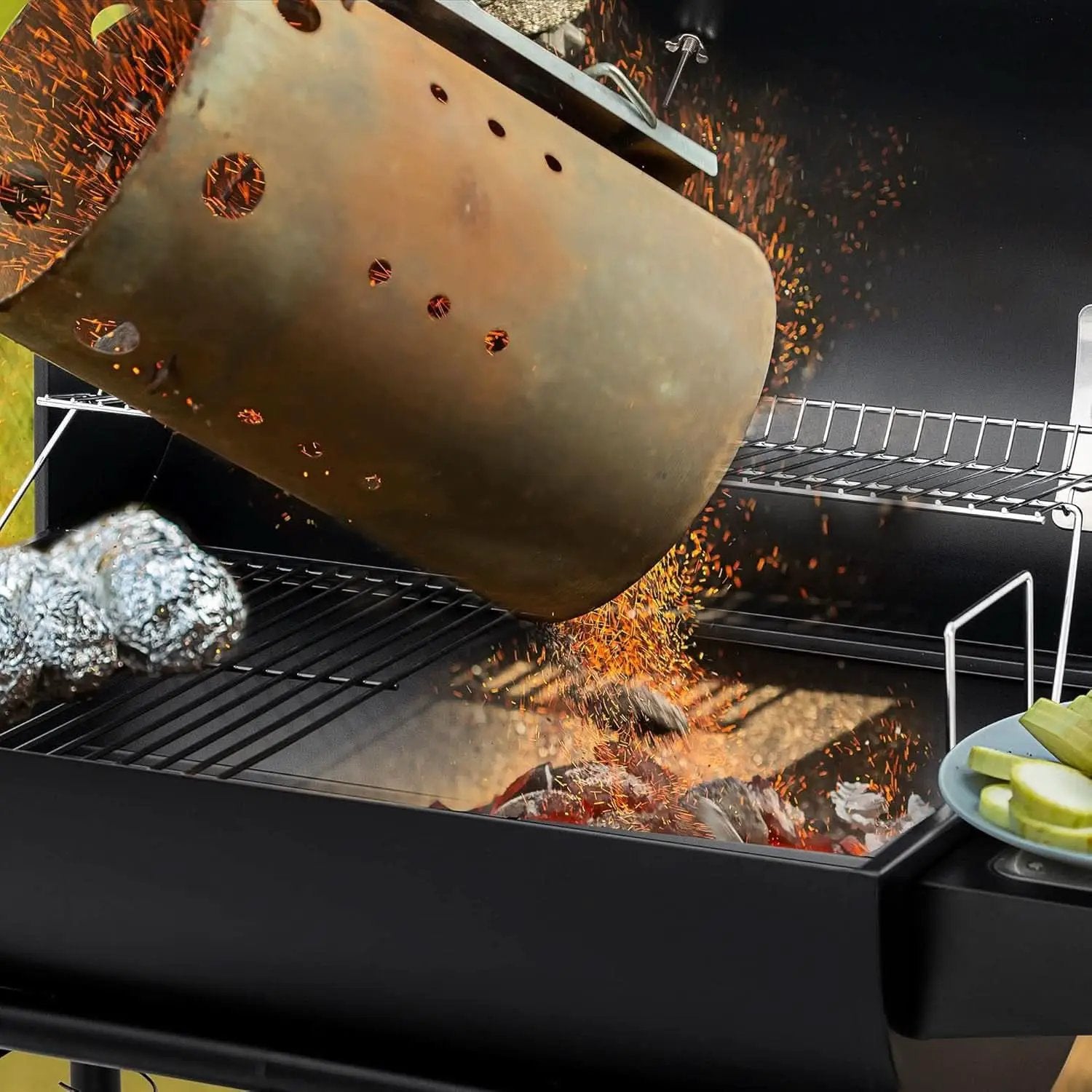 30 Inch Barrel Charcoal Grill With 627 Square Inches Cooking Space from PriceLows™