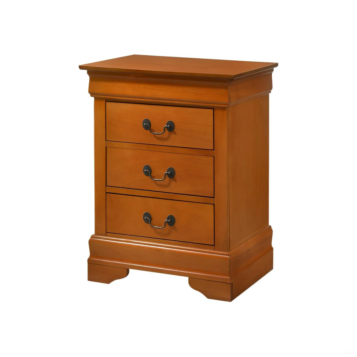 Louis Phillipe Nightstand | Traditional Wood Design | English Dovetailed Drawers | Metal Center Guides