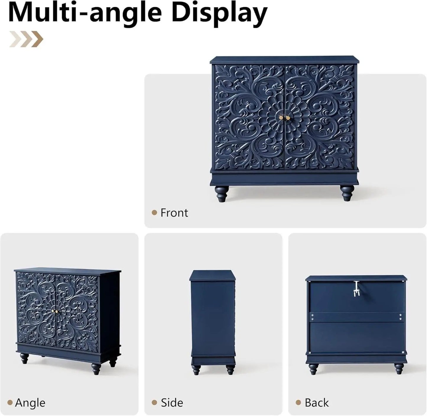 Midnight Blue Luxury Accent Sideboard With 2 Doors from PriceLows™