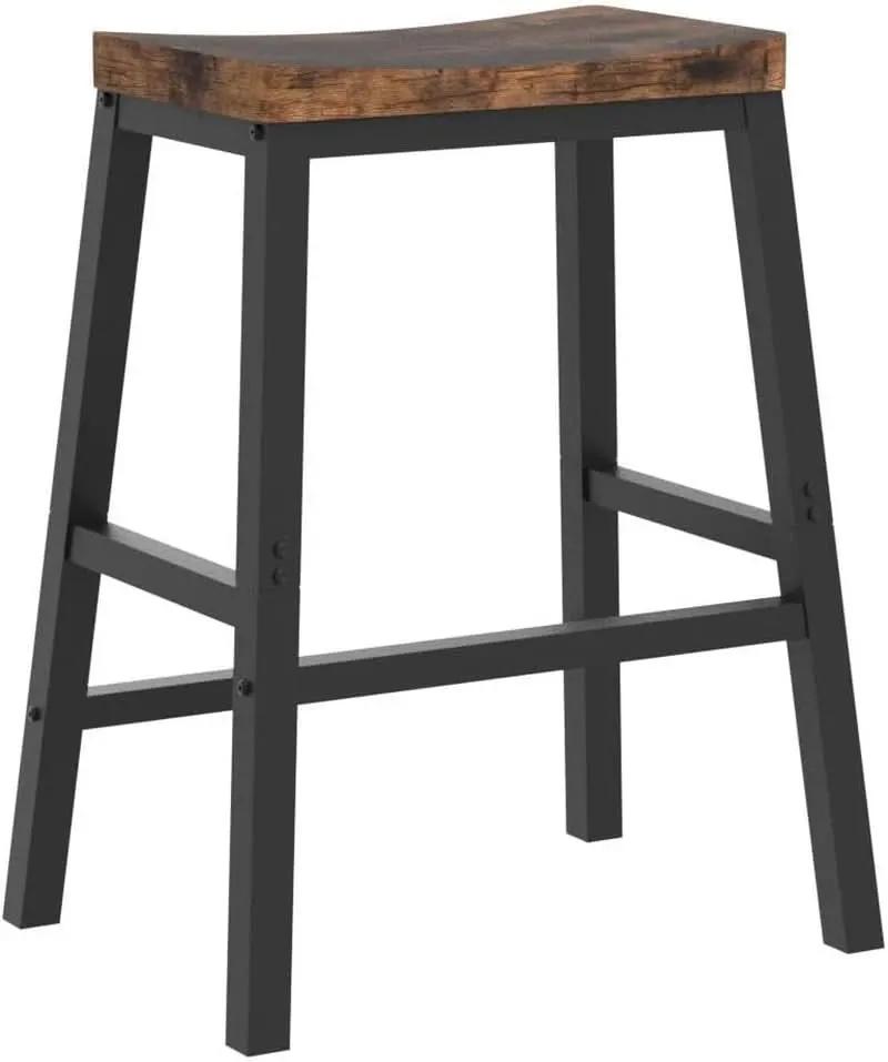 Bar Stools Set Of 2 23.6in Rustic Brown Kitchen Counter from PriceLows™