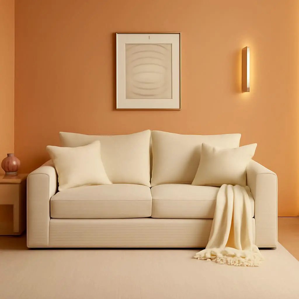 Corduroy Convertible Sofa Bed Three In One BeigeTone Sleeper from PriceLows™