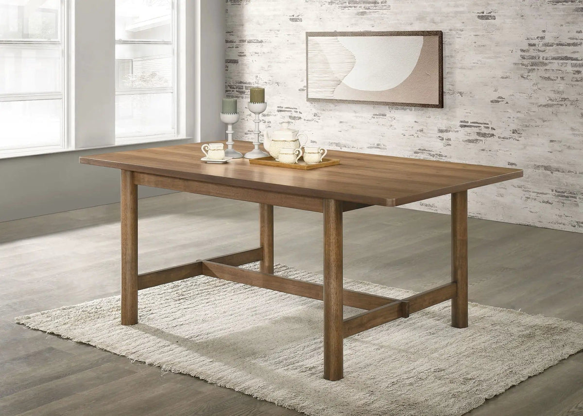 Crestmore 71-inch Rectangular Wood Dining Table | 70.75 x 39.25 x 30.5 in | Walnut & Veneer | Walnut