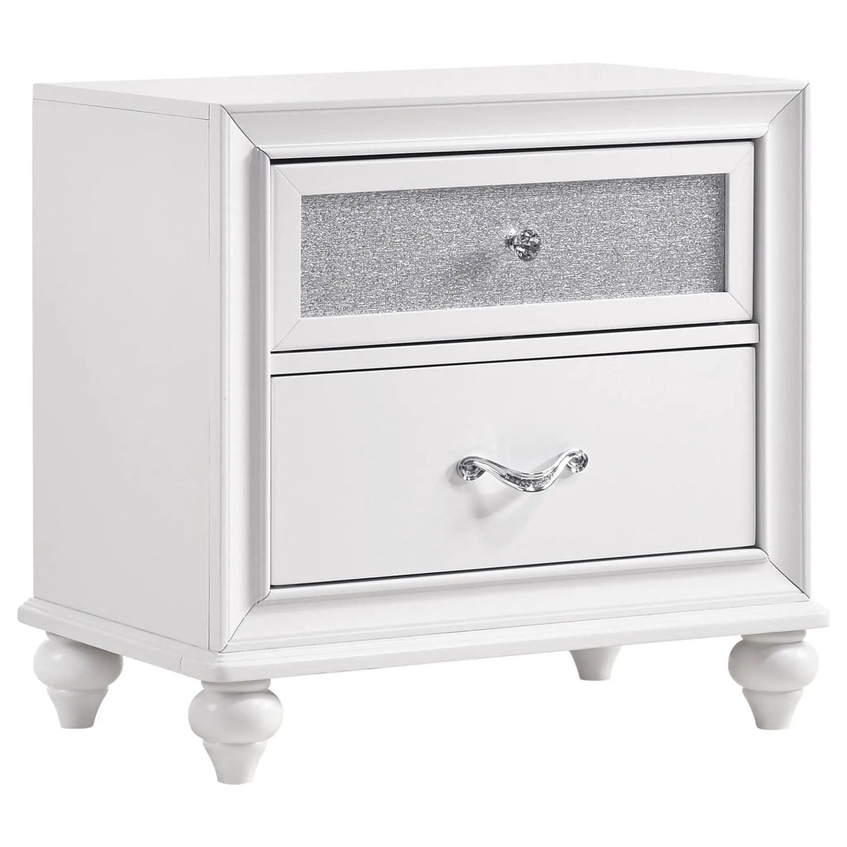 Barzini 5-piece Queen Bedroom Set | 5-Piece Set | Acrylic & Crystal | White