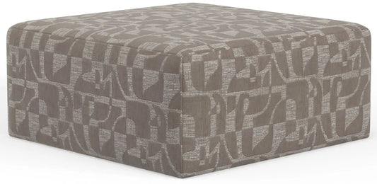 Zeke Cocktail Ottoman | 41 x 41 x 18 in | Chenille & Fabric | Cloud