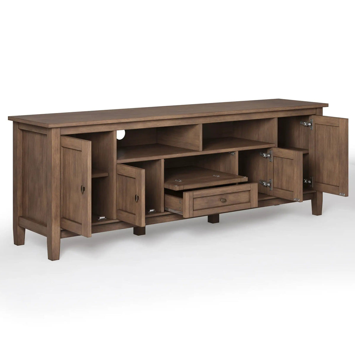 Warm Shaker Handcrafted TV Media Stand | 2 Pieces | Solid Wood | Living Room