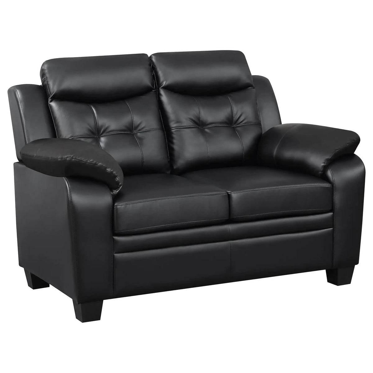 Finley 2-piece Upholstered Padded Arm Tufted Sofa Set | 2-Piece Set | Living Room Furniture | Black