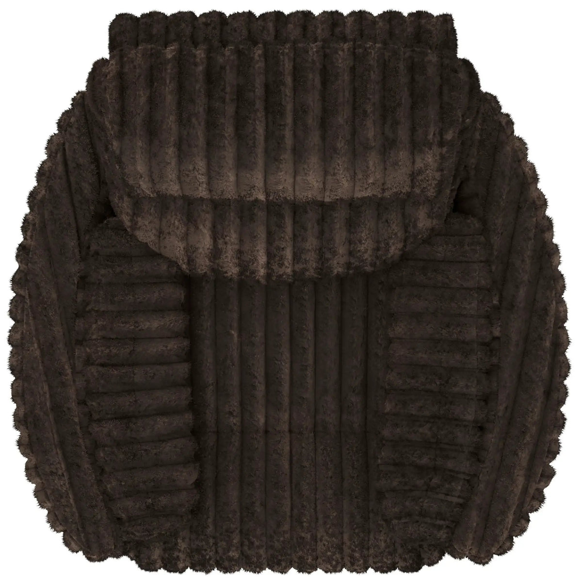 Daydream Swivel Glider Recliner | Unique Shape | Comfort Bolsters | Faux Fur