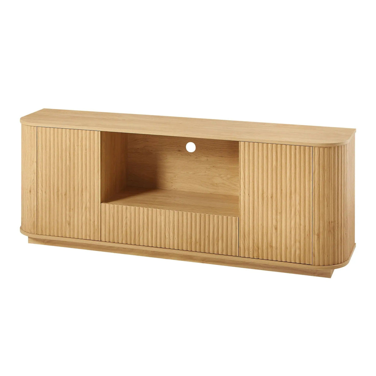 Modern Wavy TV Stand Rounded Sideboard With Storage Cabinet | 2 Pieces | Particleboard | Dining Room
