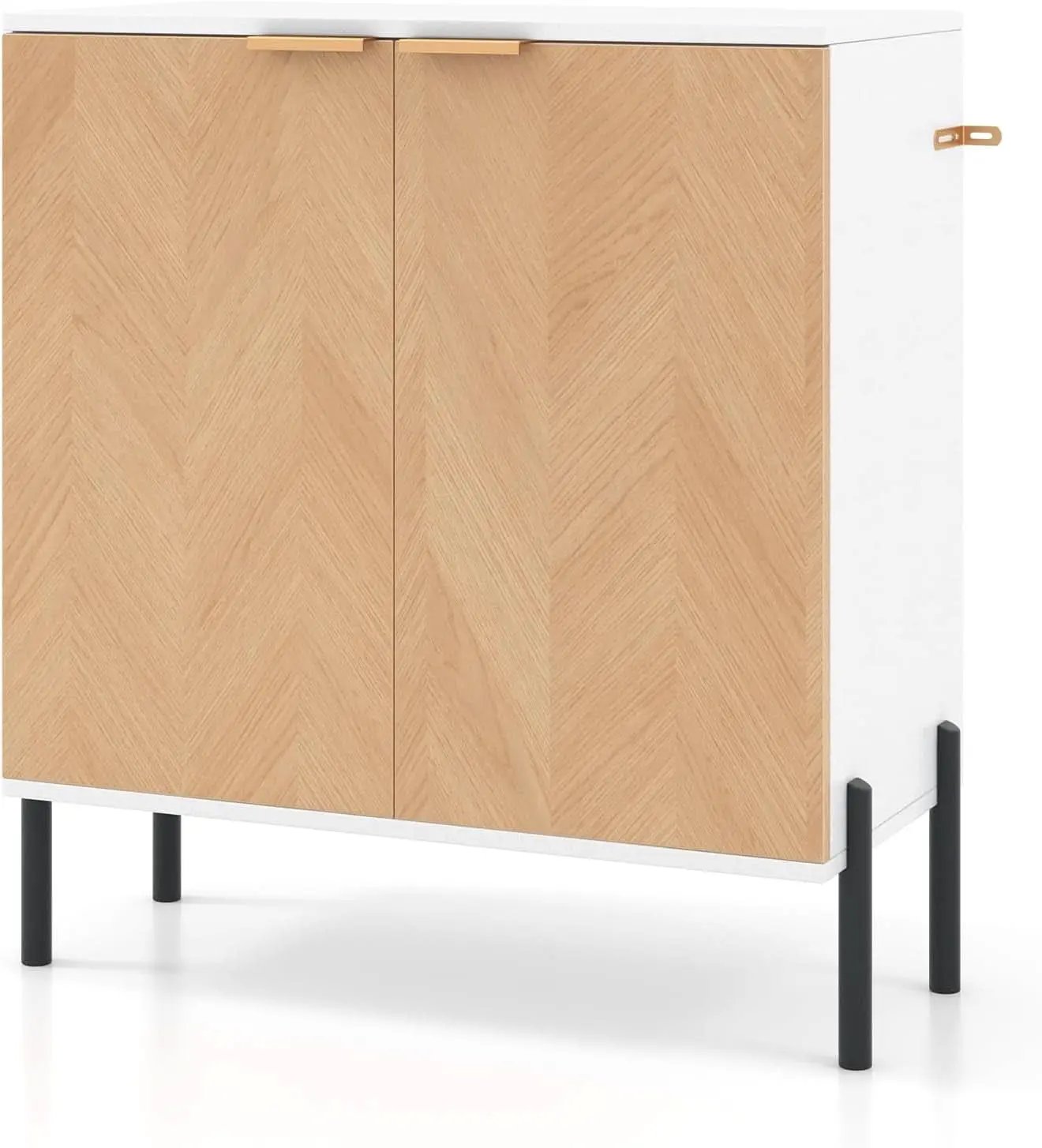 Buffet Cabinet With Storage White Natural 2 Door Modern from PriceLows™