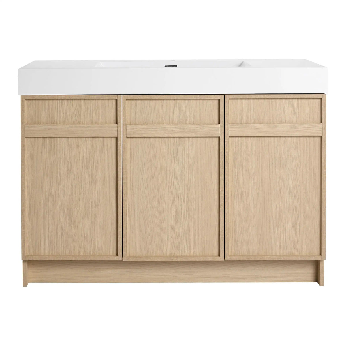 Freestanding Bathroom Vanity With Resin Sink & Soft Close Cabinet Doors | 3 Pieces | Stainless Steel & Plywood | Bathroom