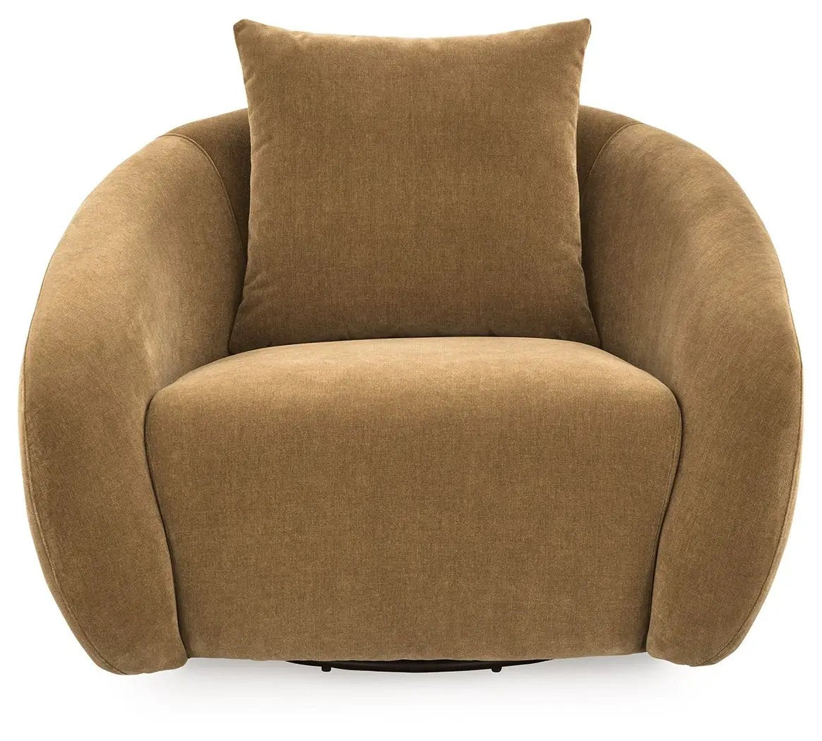 Yahya Swivel Accent Chair | Soft Velvet Upholstery | Reading Nook Seating | 39.5 Inch Length