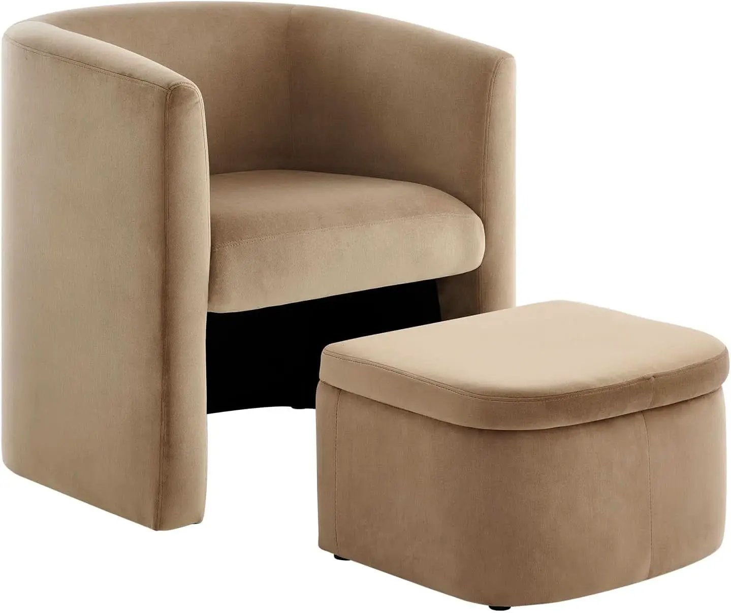 Luxurious Velvet Accent Chair With Storage Ottoman from PriceLows™
