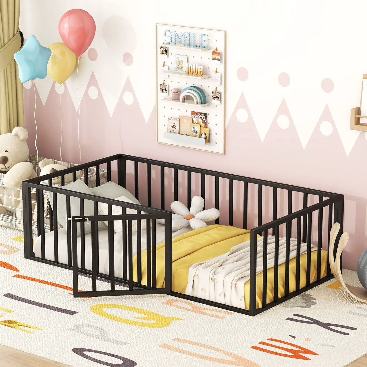 Metal Floor Bed Frame | Raised Fence Gate | Low Platform Design