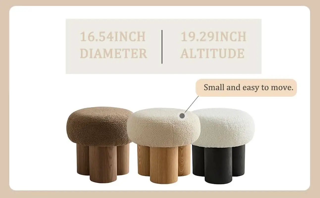 Brown Mushroom Stool Ottoman Footrest 16.54 Inches from PriceLows™