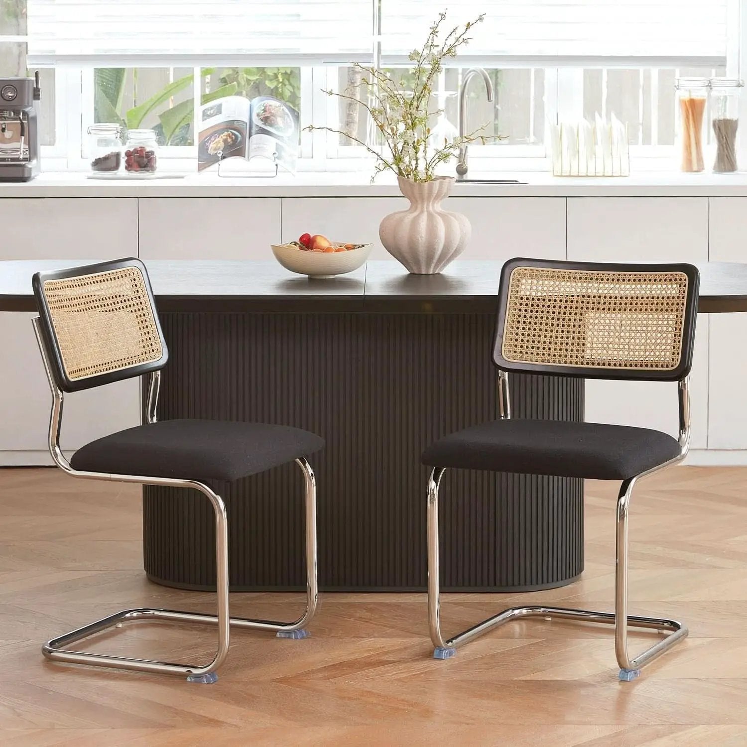 Black Chrome Rattan Midcentury Cesca Dining Chairs from PriceLows™