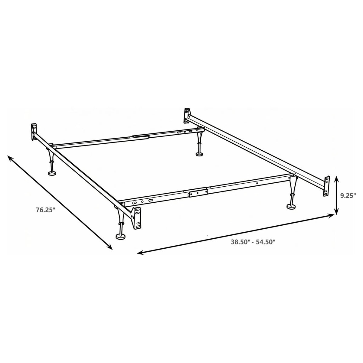 Esme Twin or Full Bed Frame Black (Headboard & Footboard) | 38.5 x 76.25 x 9.25 in | Bedroom Furniture | Bedroom