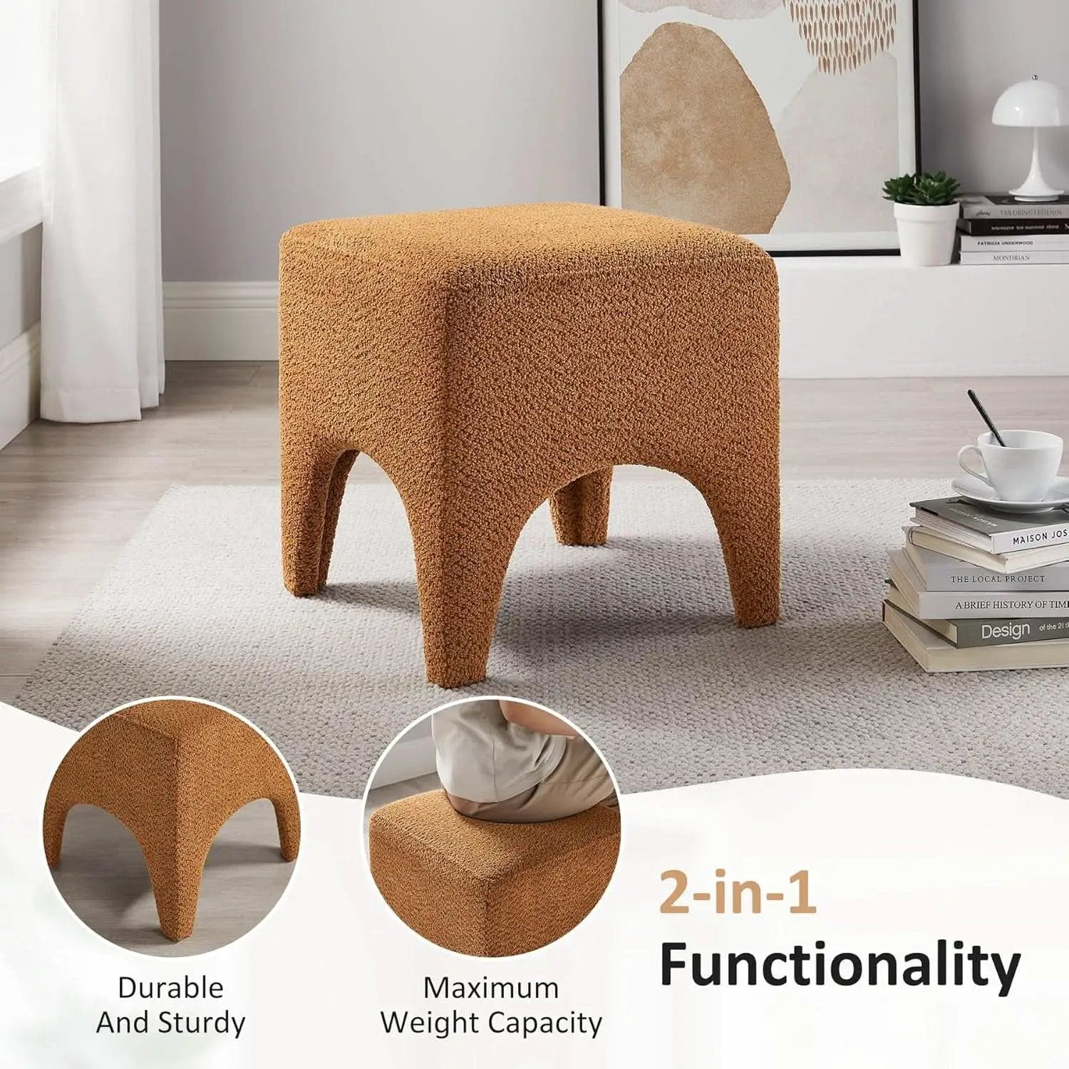 Curry Seventeen Inch Ottoman Footstool Living Room Decor from PriceLows™