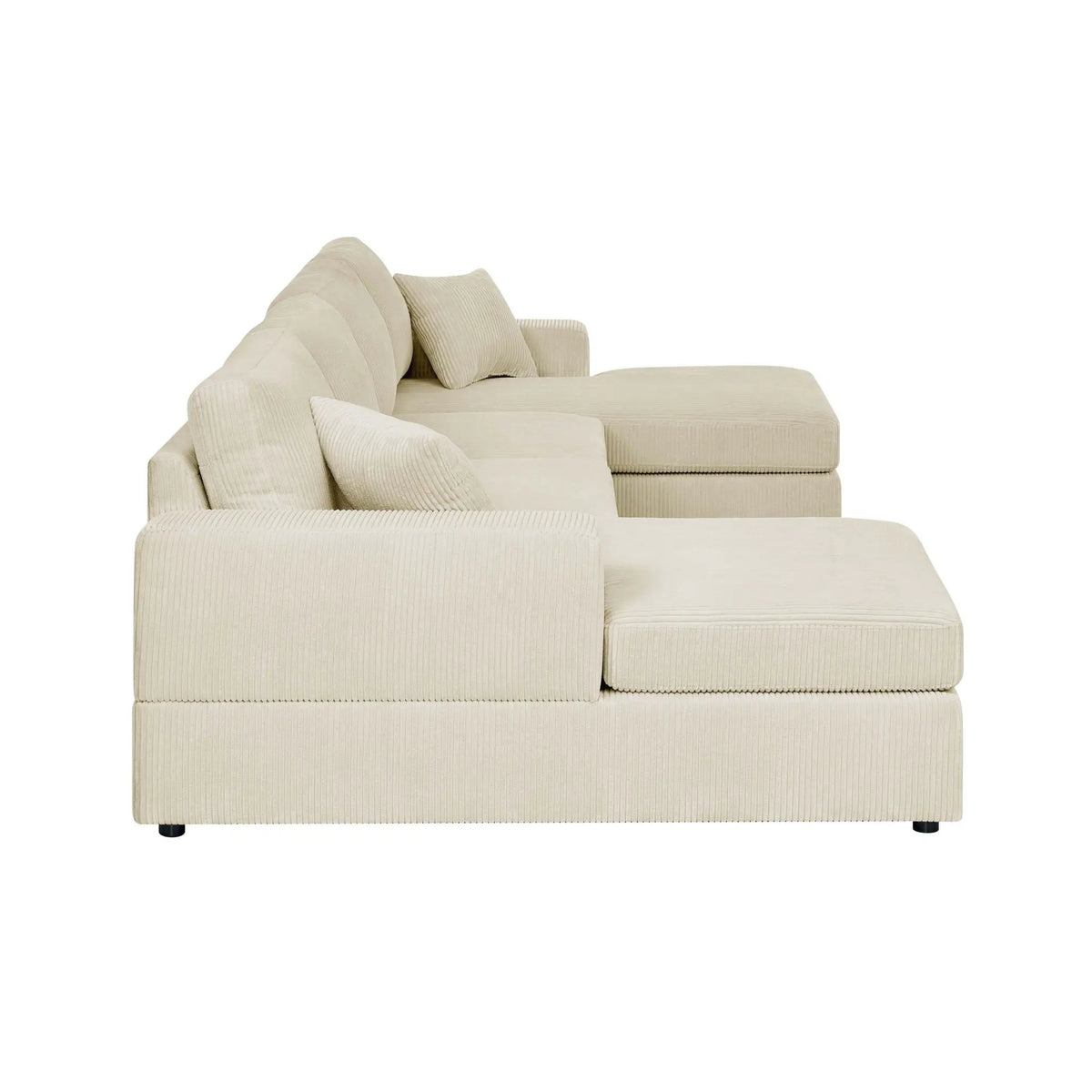 3 Piece Double Chaise Sectional Sofa | Seating For Four | Engineered Wood Frame | 120 Inch Width
