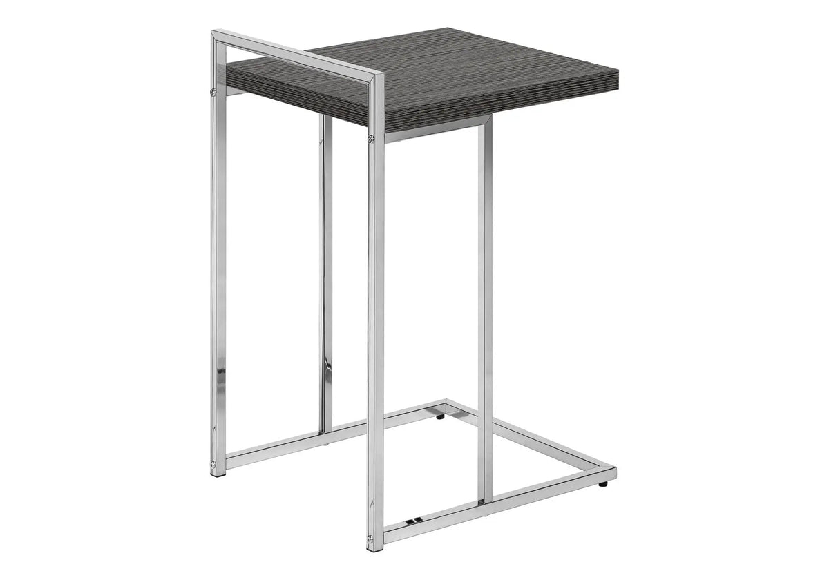 C-Shaped Accent Table | Sturdy Metal Base | Thick Rectangular Top | Portable And Lightweight