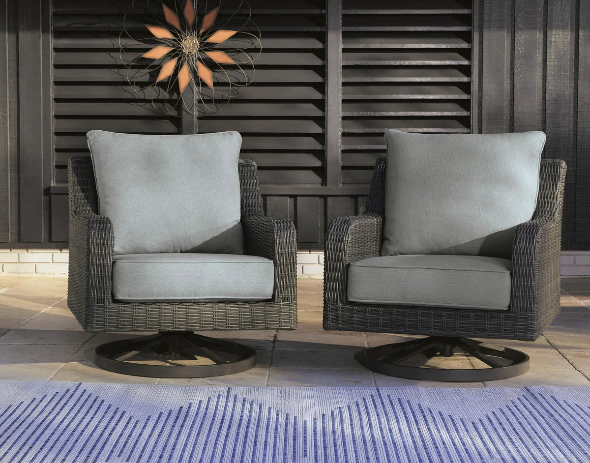 Elite Park Swivel Lounge Chair | Cushion Included | Gray | 24.5 Inch Arm Height