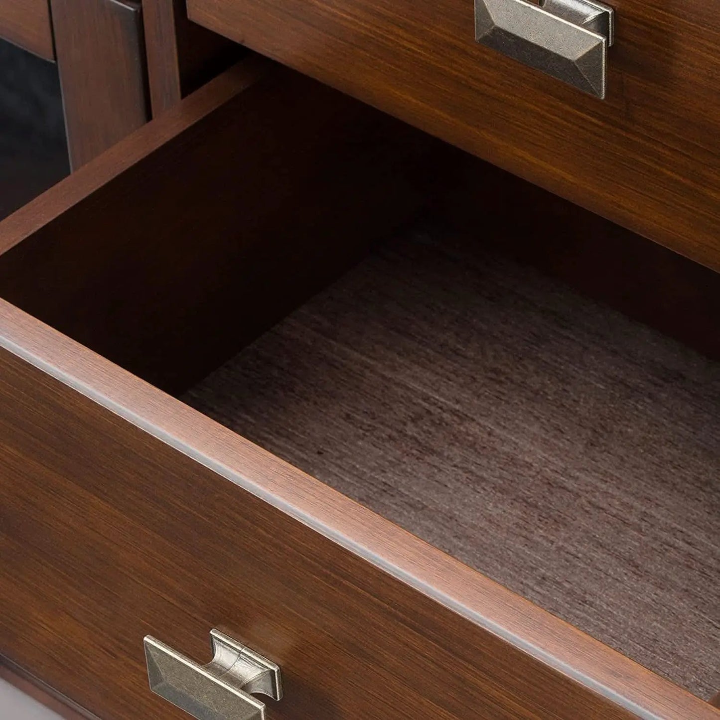 Pine Wood Sideboard Buffet Russet Brown Adjustable Shelves from PriceLows™