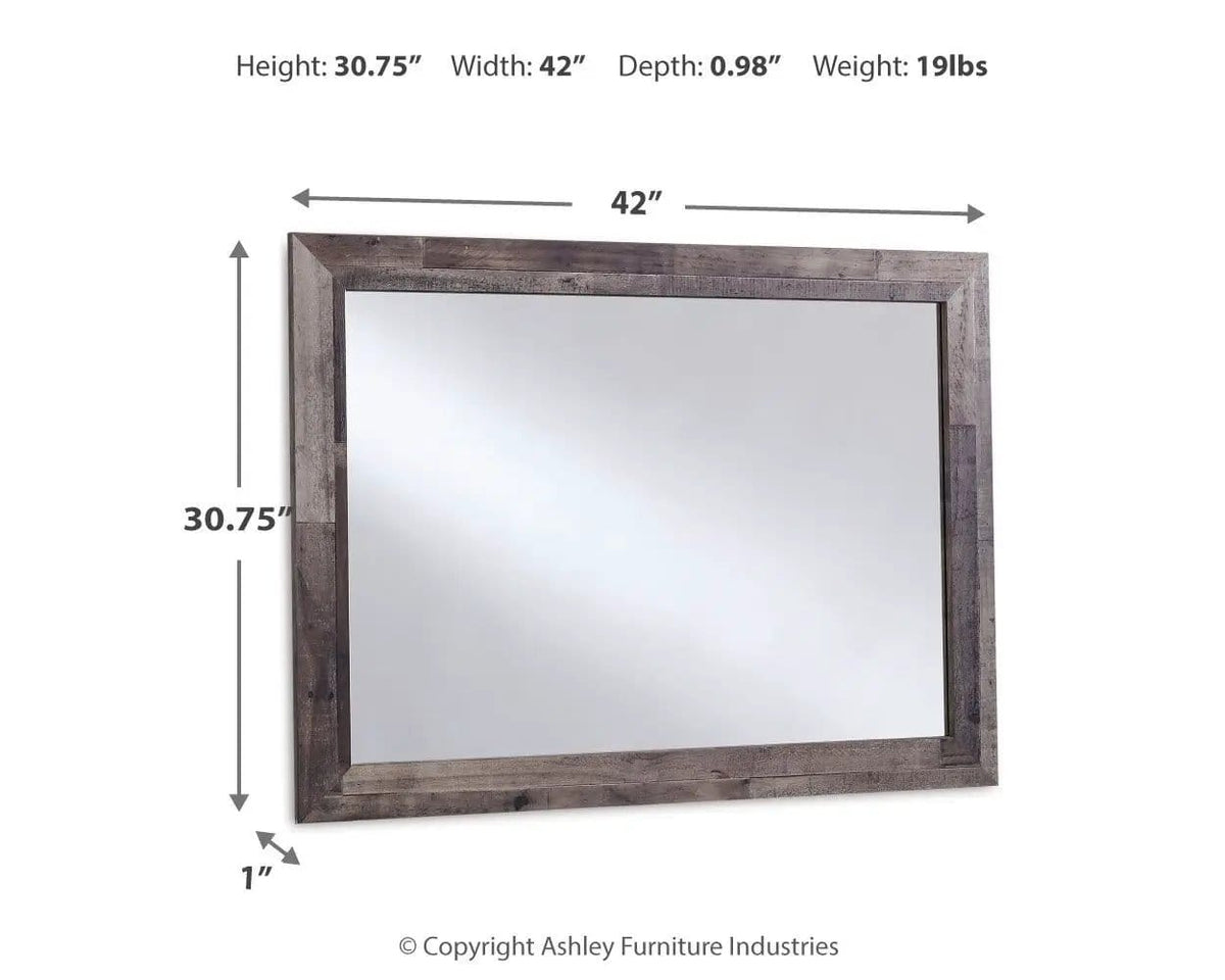 Derekson Bedroom Mirror | 41.85 x 0.98 x 30.67 in | Engineered Wood & Mdf | Multi Gray
