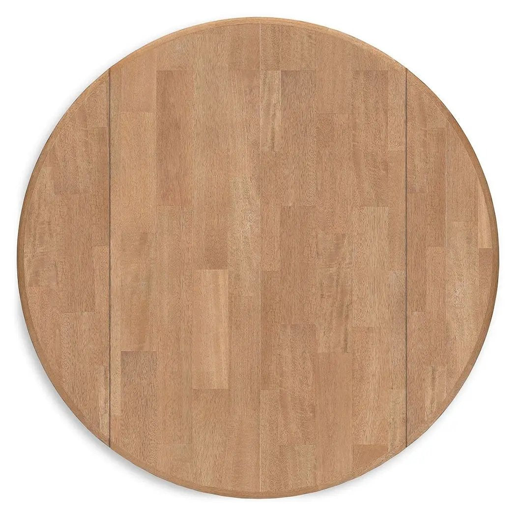 Gesthaven Round Drop Leaf Dining Table | 42 Inch Diameter | Casual Relaxed Style | Natural Wood Tone