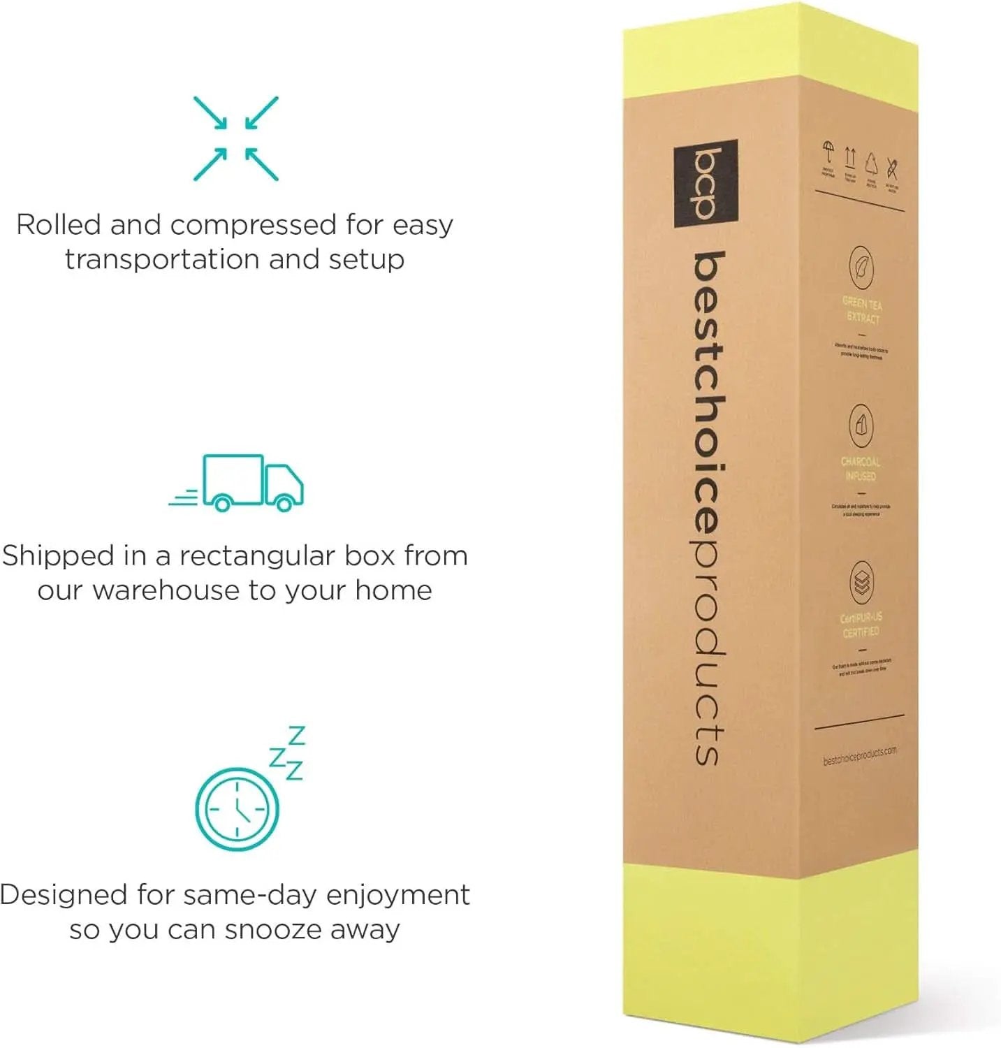 Full Size Charcoal Memory Foam Mattress Triple Layer from PriceLows™