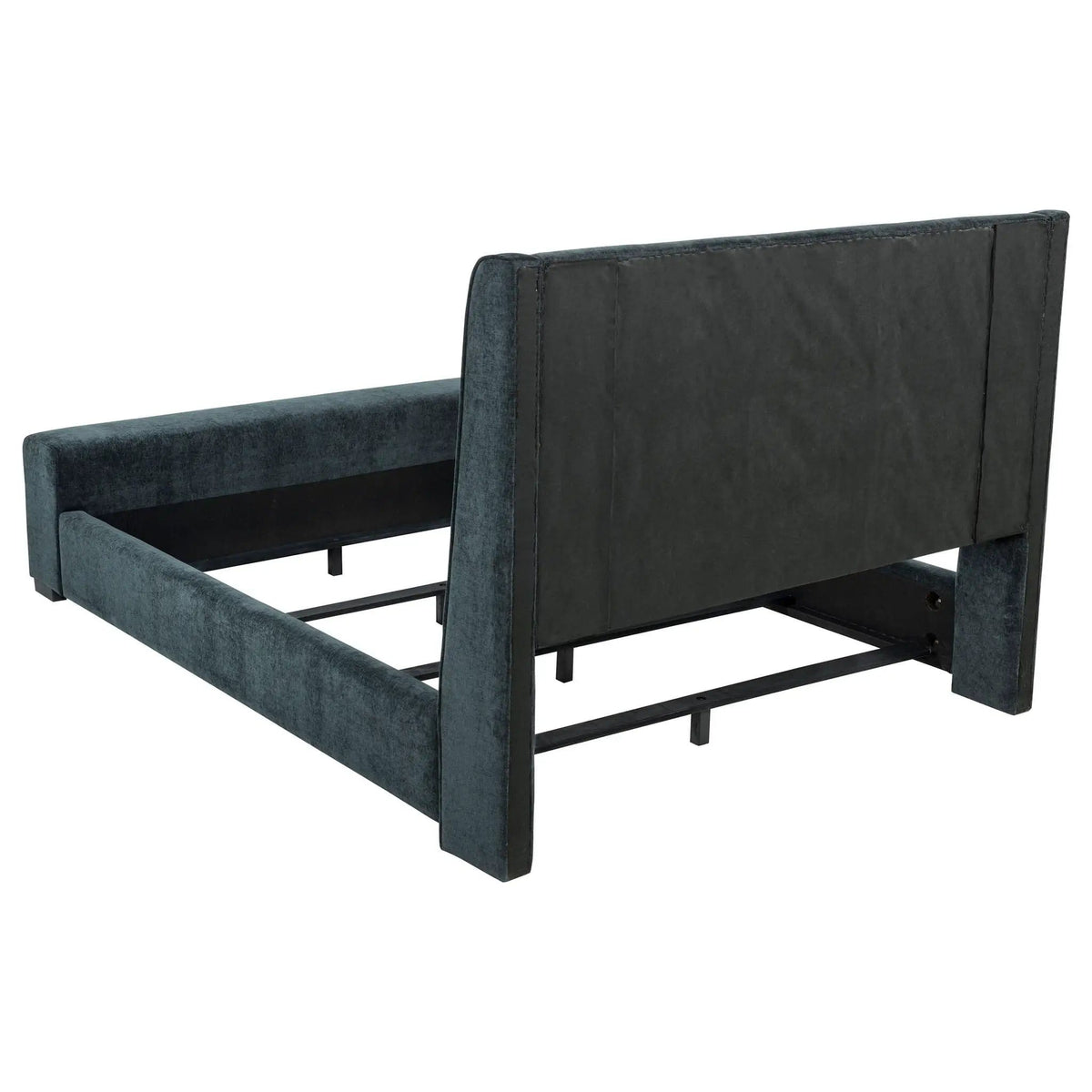 Preston Upholstered Queen Audio Flame Visualizer Bed Dark | 68.25 x 96.5 x 51.25 in | Engineered Wood & Fabric | Blue