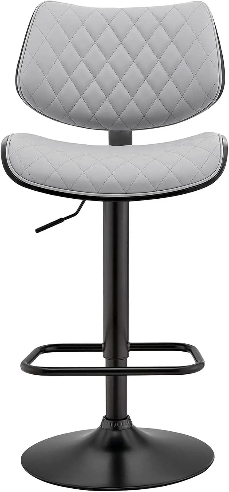 Grey Faux Leather Swivel Bar Stool With Adjustable Height from PriceLows™