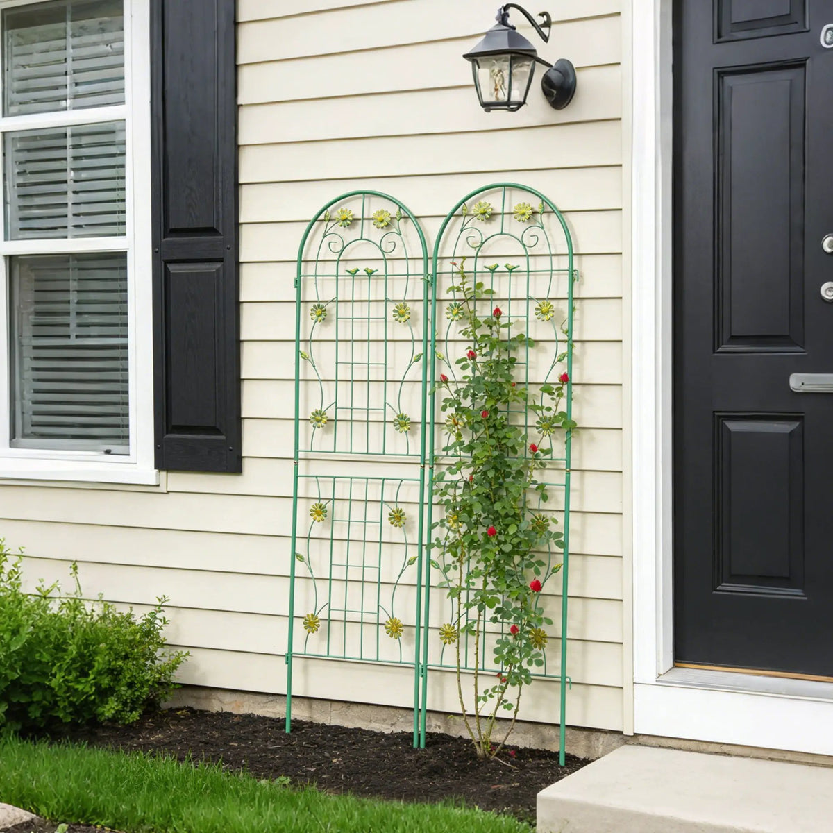Metal Garden Trellis | Galvanized Steel | Powder Coated | 4 Piece Set