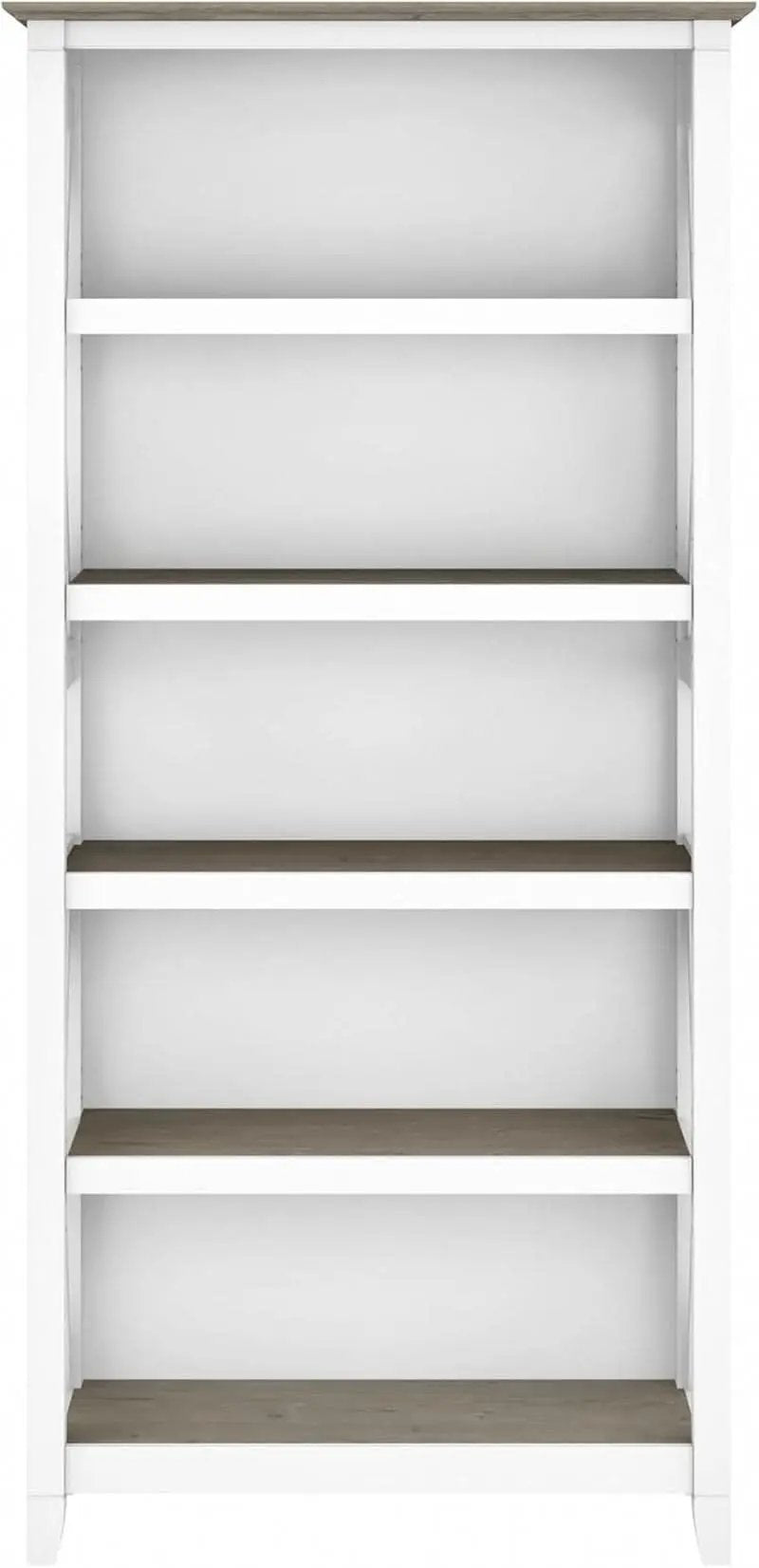 Bush Furniture Key West 66 Inch Bookcase Shiplap Gray White from PriceLows™