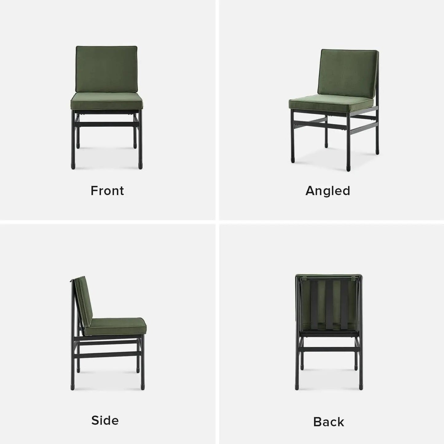 Odelia Olive Green Velvet Dining Chairs With Removable Cushion Covers from PriceLows™
