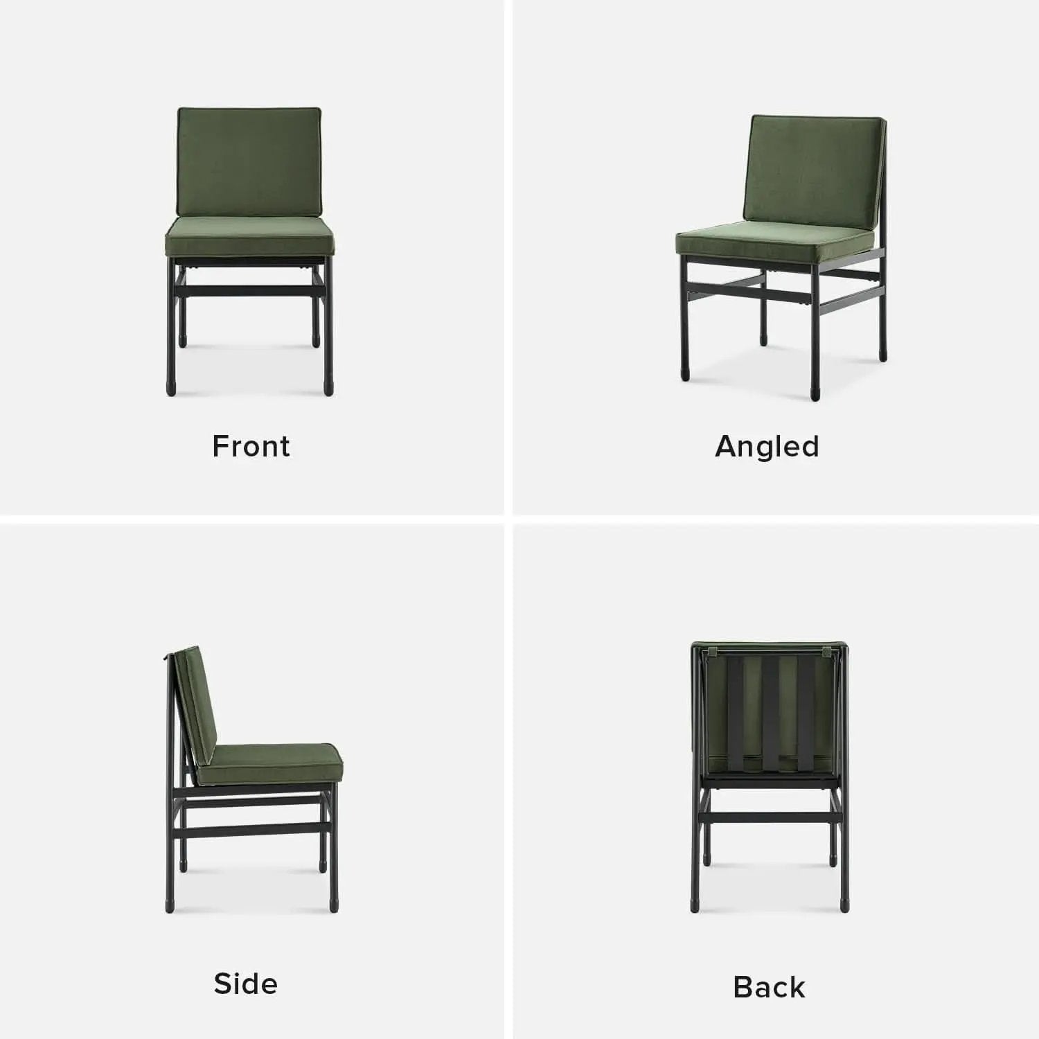 Odelia Olive Green Velvet Dining Chairs With Removable Cushion Covers from PriceLows™