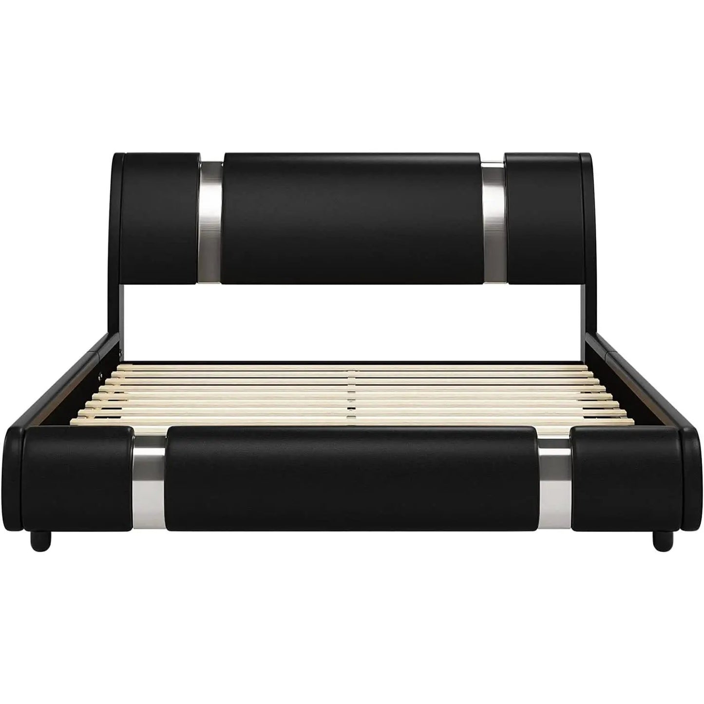 Queen Faux Leather Bed Frame With Adjustable Headboard from PriceLows™