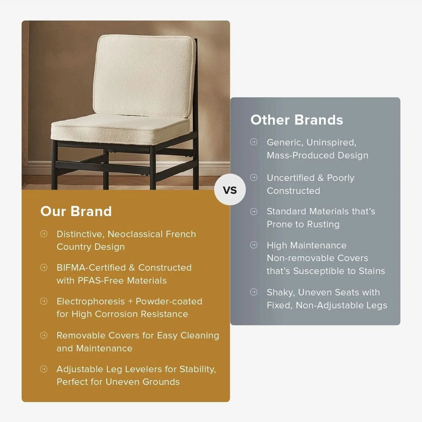 Black Dining Chairs With Removable Cushion Covers Set Of 2 from PriceLows™
