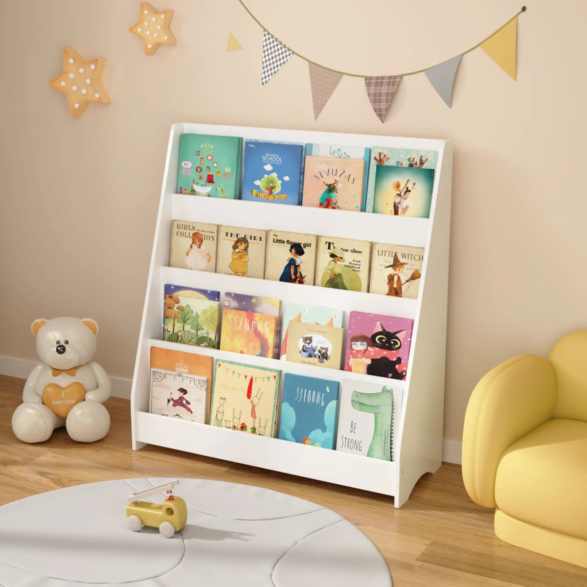 Bookshelf | 4 Tier | Triangular Stability | Toddler Size