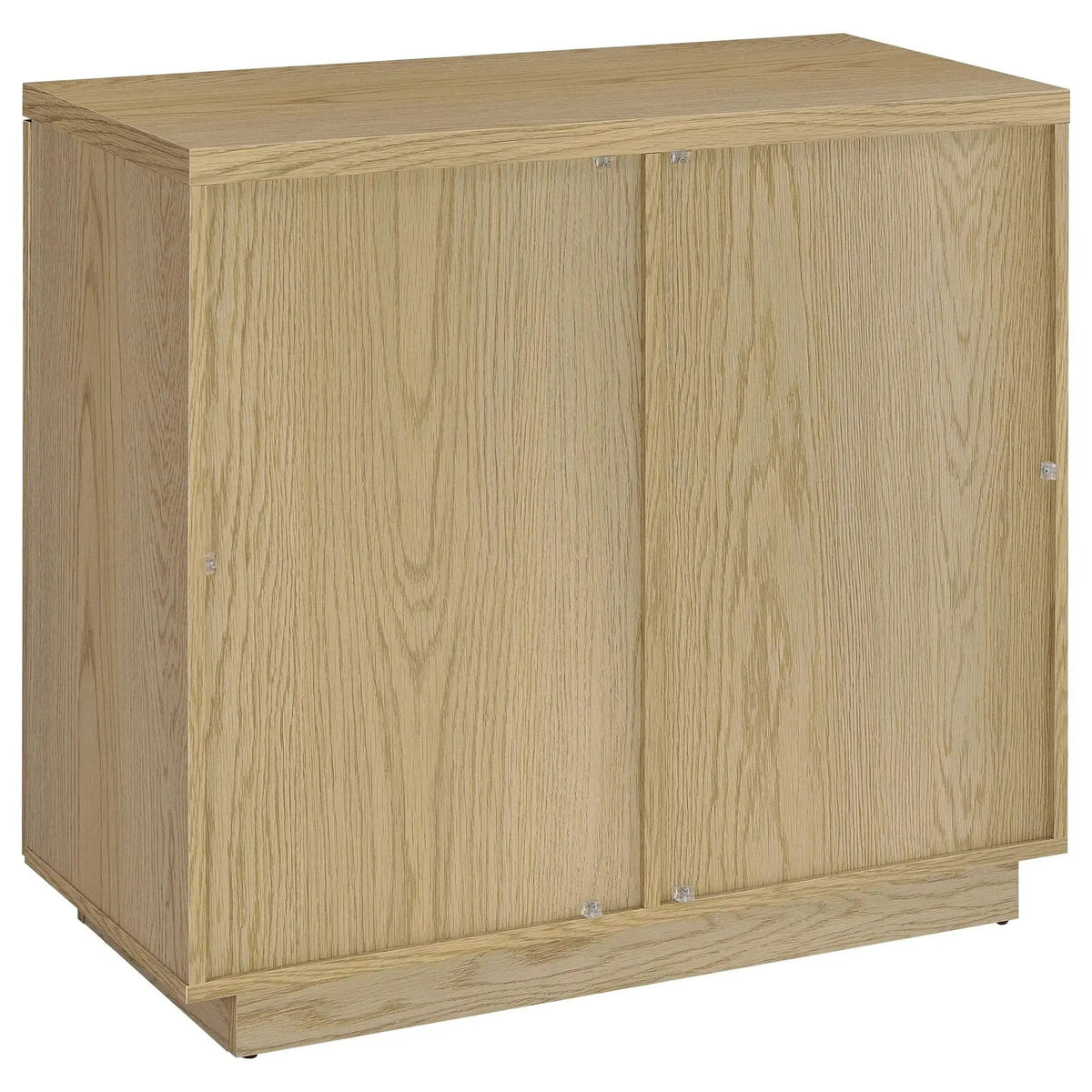 Tilbury 2-door Glass Front Accent Display Cabinet | 35.5 x 15.5 x 31.75 in | Tempered Glass & Wood | Light Oak