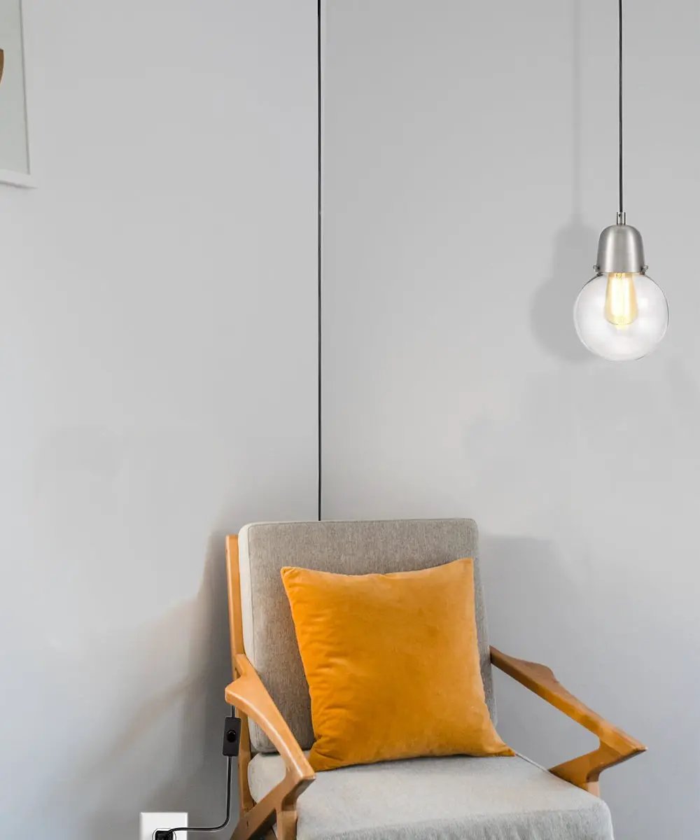 Plug-In Hanging Pendant | Brushed Nickel | 15ft Swag Cord