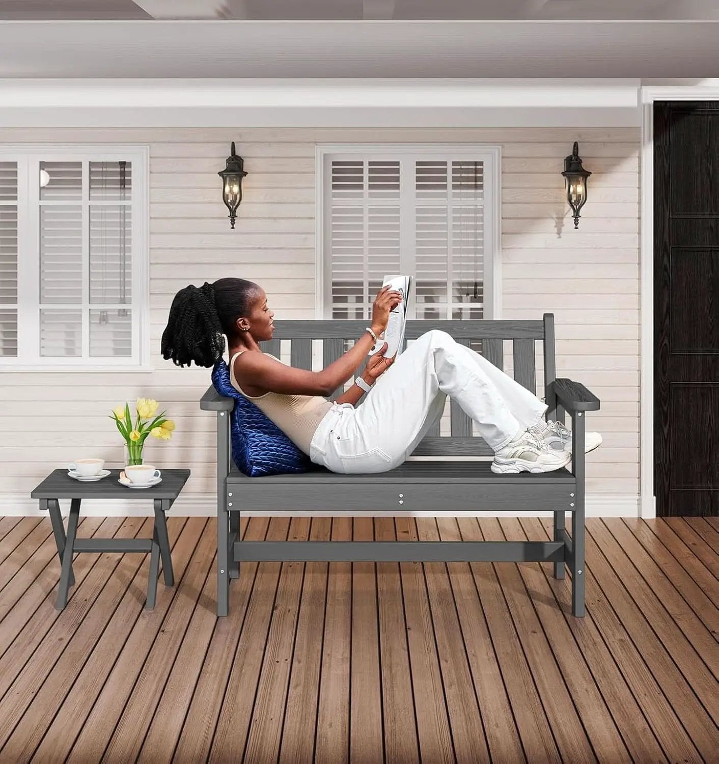 Weatherproof Two-Person Outdoor Bench With High Weight Capacity from PriceLows™