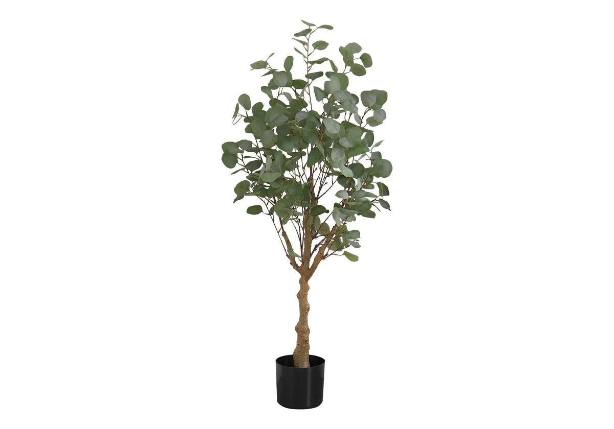 46 Inch Artificial Eucalyptus Tree | 264 Real Touch Leaves | Indoor Faux Floor Plant | Potted