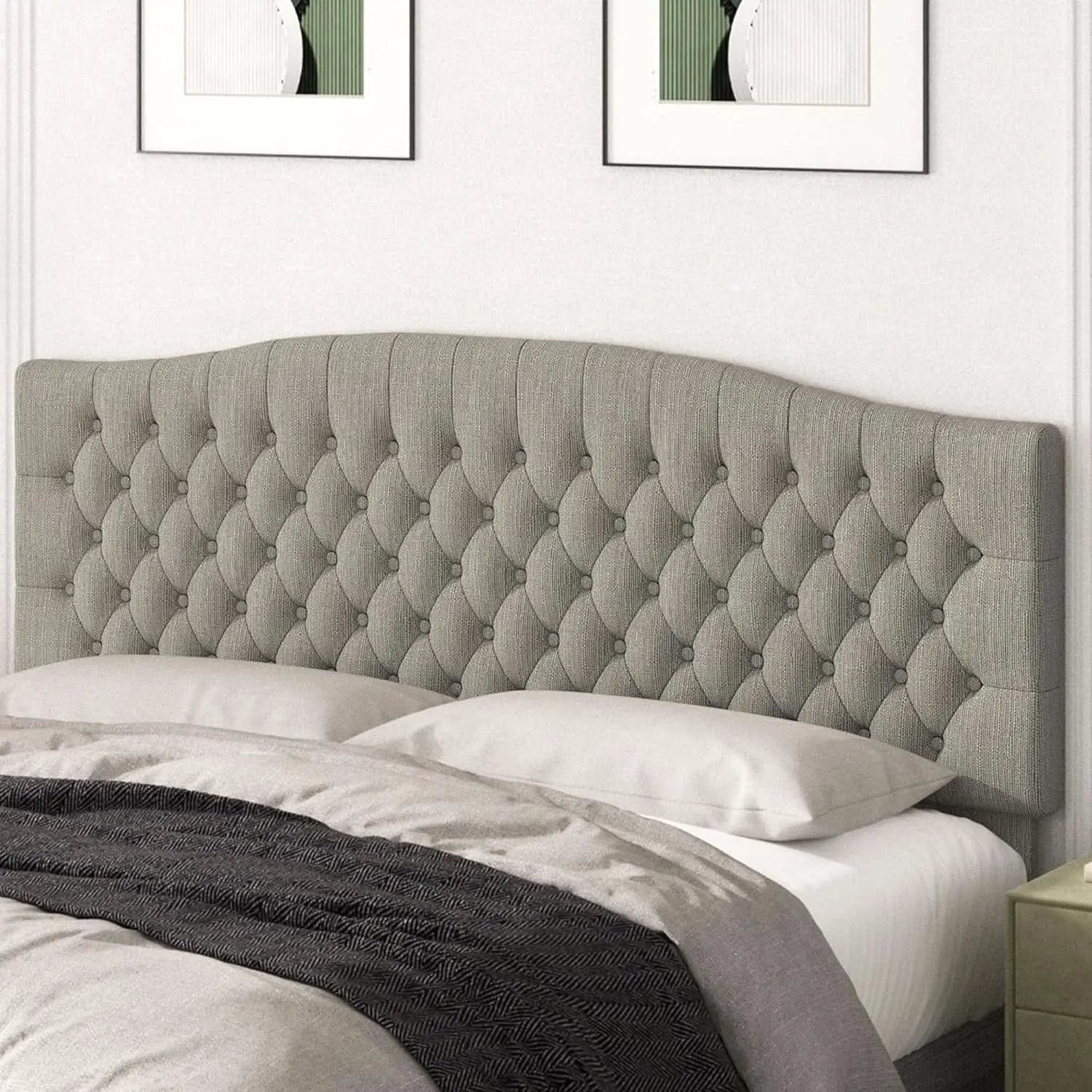 Upholstered King Headboard with Tufted Design and Legs from PriceLows™