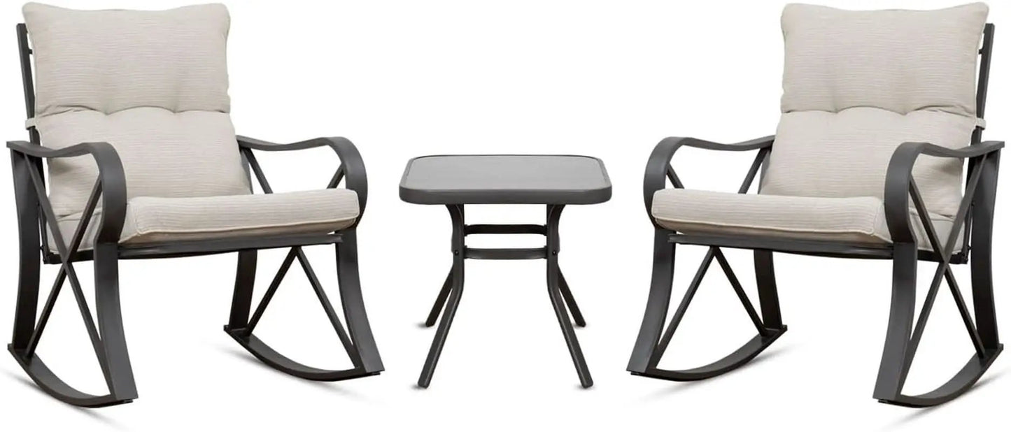 Three Piece Outdoor Bistro Set with Rocking Chairs from PriceLows™