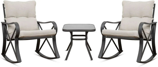 Three Piece Outdoor Bistro Set with Rocking Chairs from PriceLows™