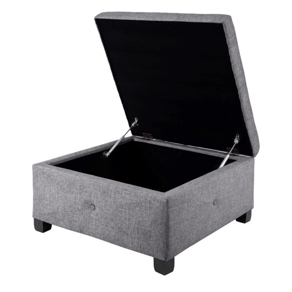 Aspen Storage Ottoman | Soft Close Lid | Button Tufted Fabric | 29.5 Inch Width