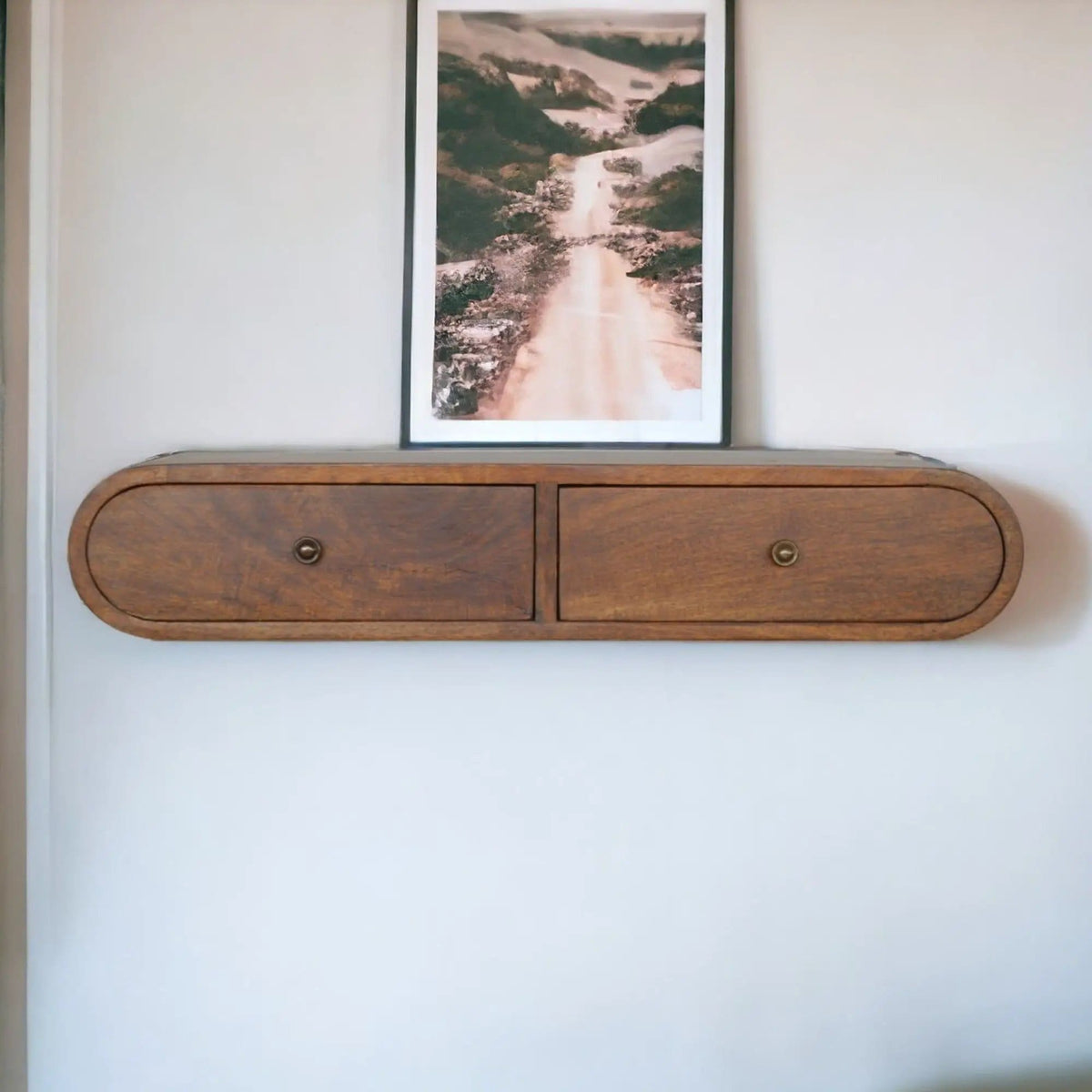 London Floating Console Console Table | 31.5 x 12.6 x 5.91 in | Mango Wood | Chestnut