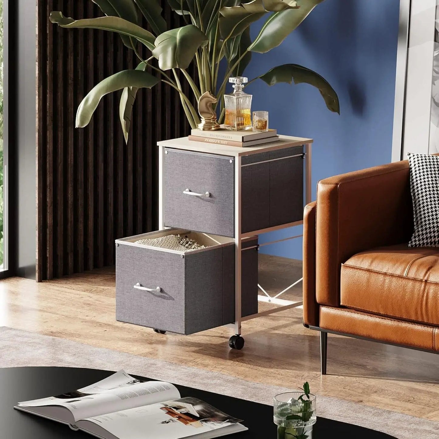 Light Grey 2 Drawer Mobile File Cabinet Rolling Printer Stand Fits A4 Or Letter Size from PriceLows™