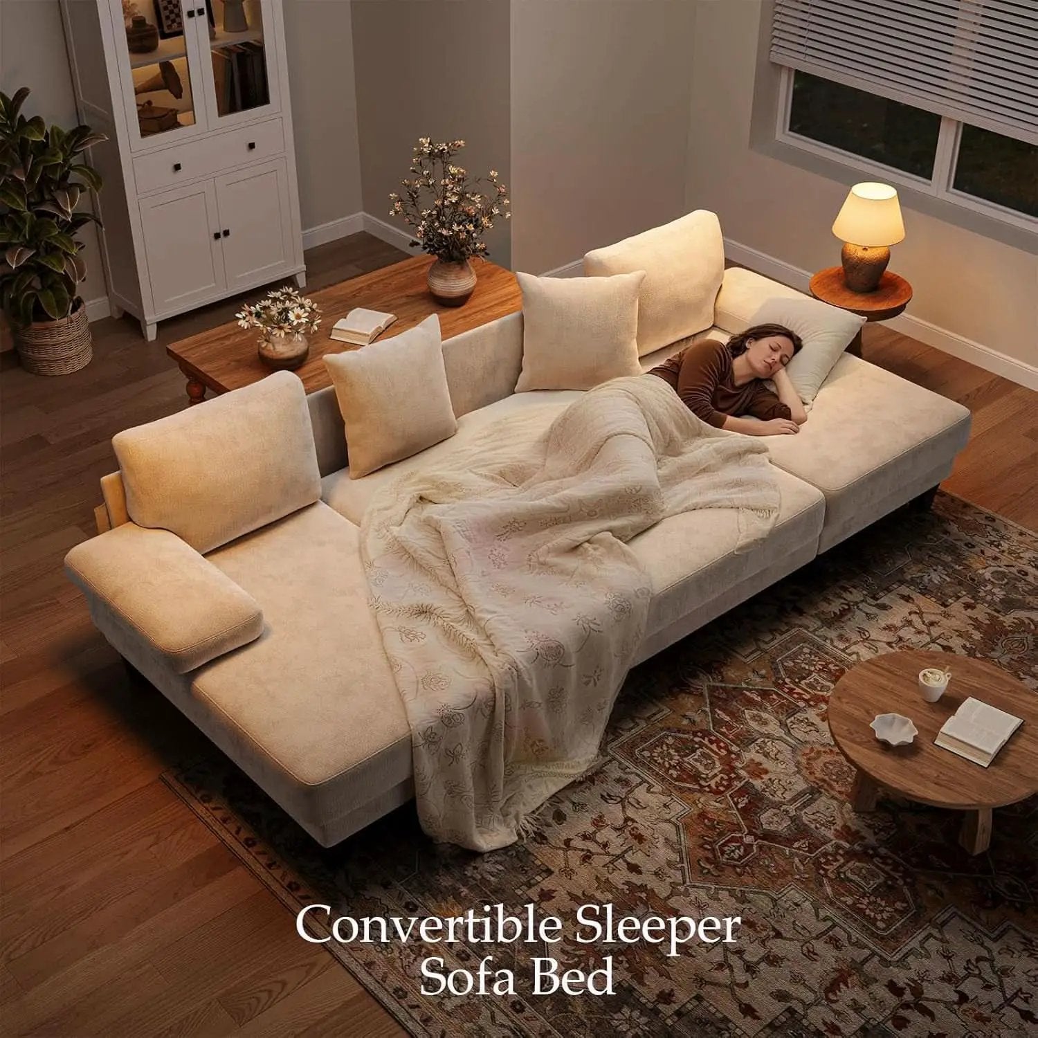 Sleeper Sofa Bed 112Inches PullOut LivingRoom Comfort from PriceLows™