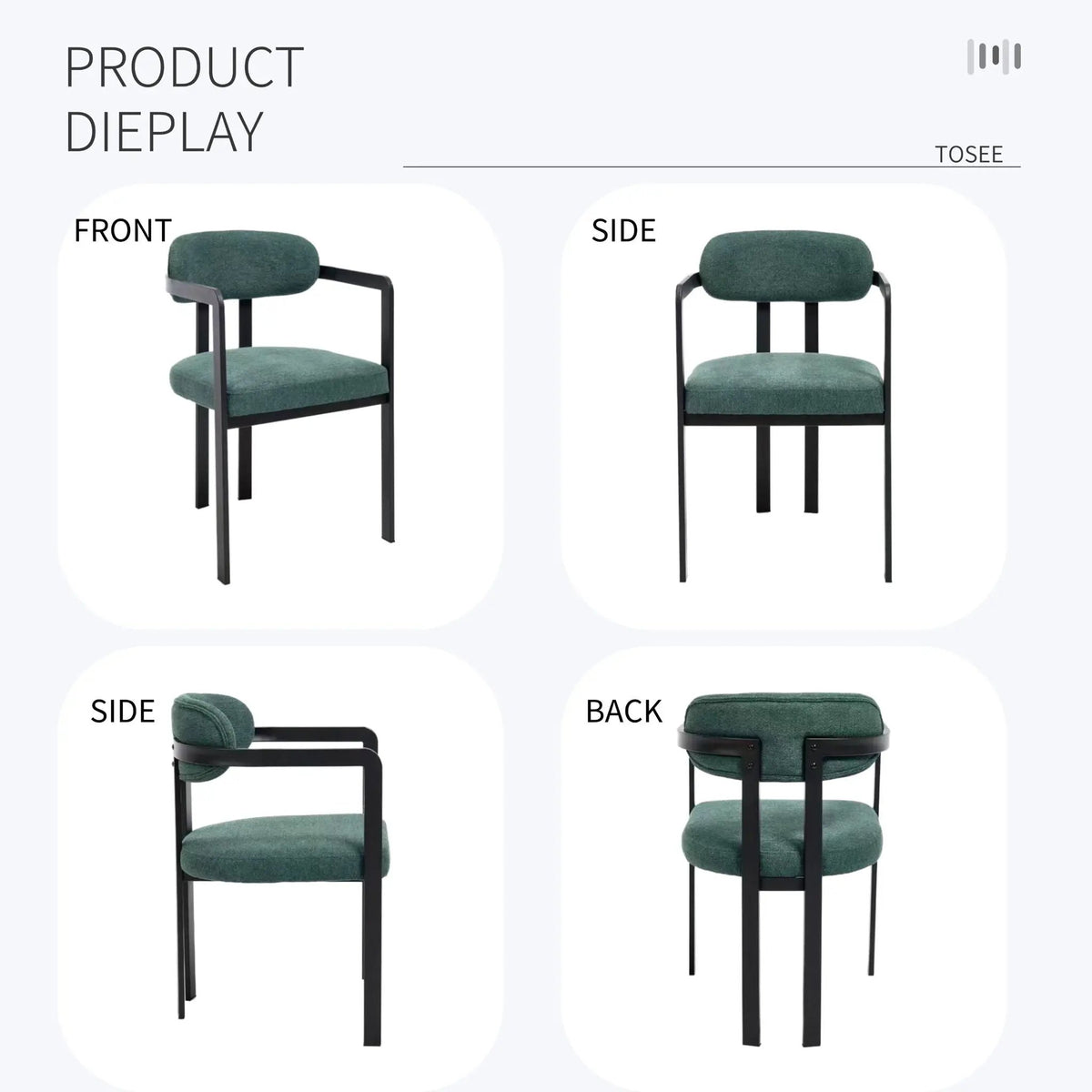 Dining Arm Chairs | Set Of 2 | Matte Metal Legs | Curved Ergonomic Backrest