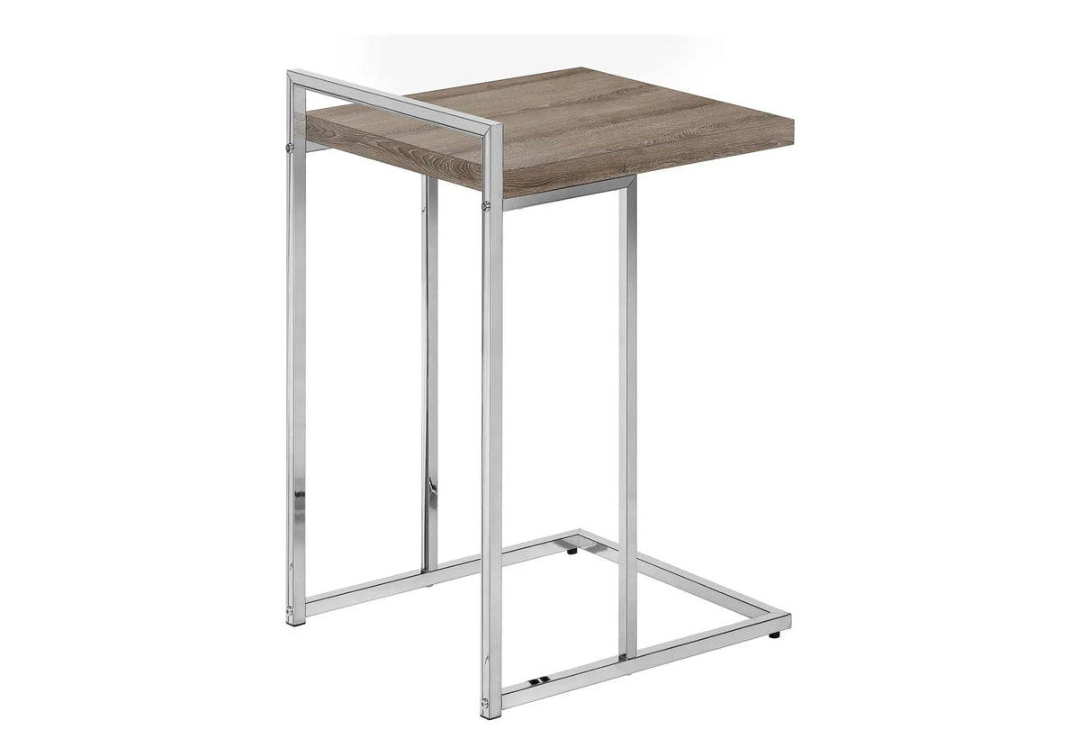 C-Shaped Accent Table | Sturdy Metal Base | Thick Rectangular Top | Portable And Lightweight